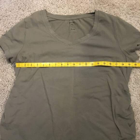 Paisley Sky Olive Green Cotton Maternity Tee - Picture 11 of 15